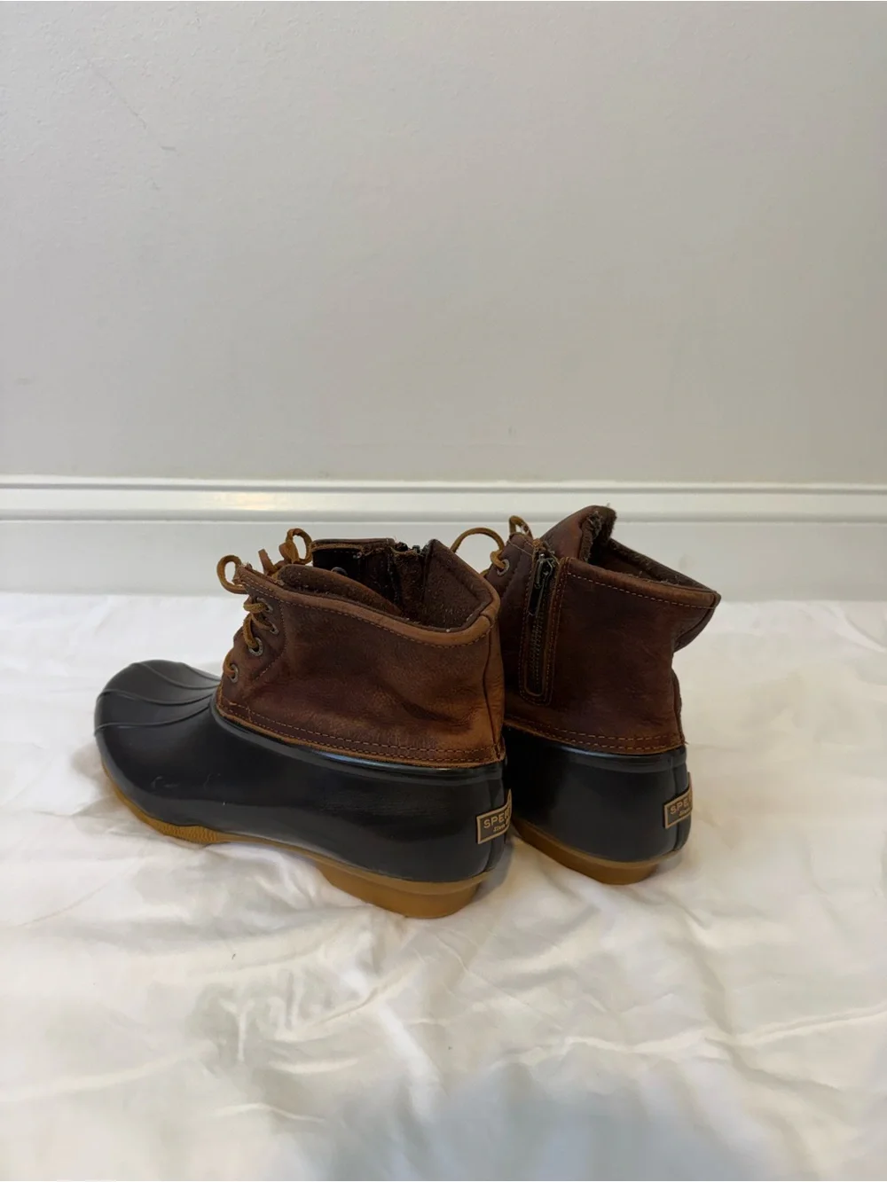 Sperry Women’s Size 11 Brown Leather Black Duck Boots Waterproof
